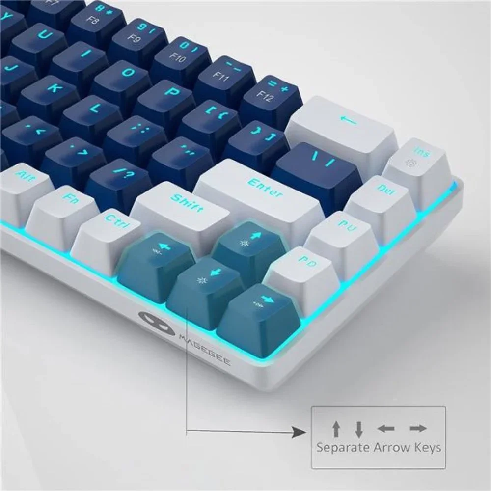 Portable 60% Mechanical Gaming Keyboard, MK-Box LED Backlit Compact 68 Keys